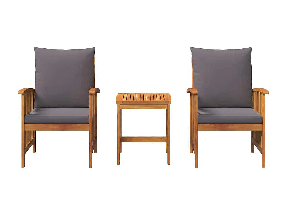 Ensemble de canapé de jardin avec coussin 3 pcs Huile Naturelle