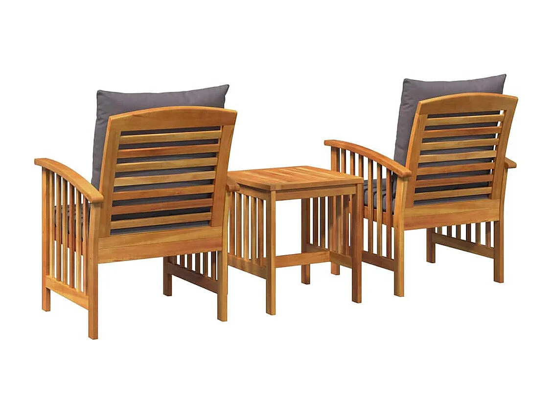 Ensemble de canapé de jardin avec coussin 3 pcs Huile Naturelle