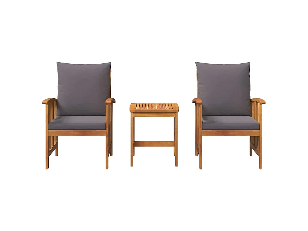 Gartensofa-set mit Kissen 3 pcs Öl-Natur Massivholz Akazie