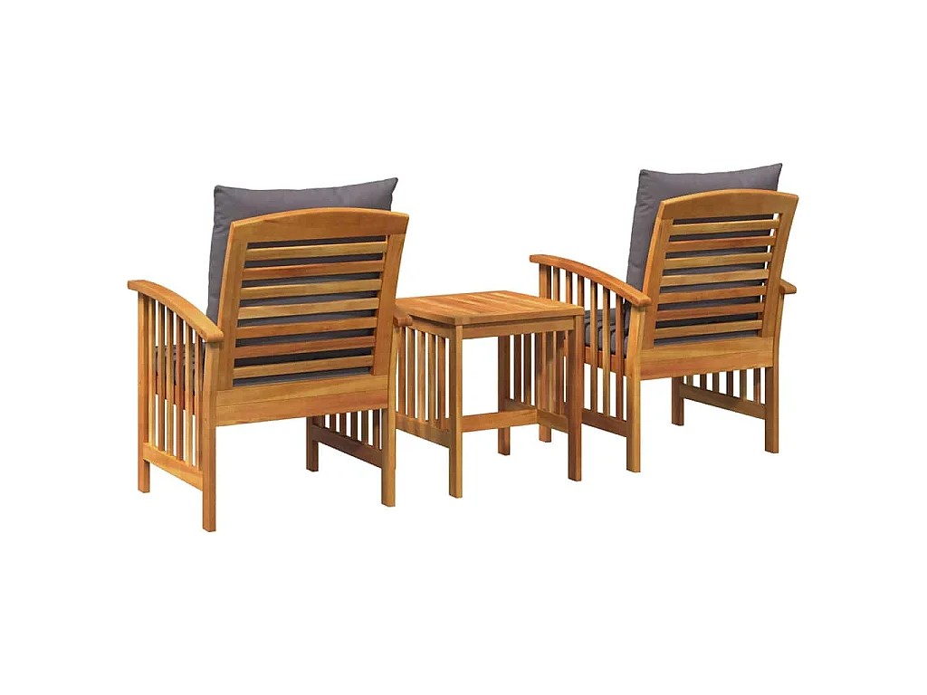 Gartensofa-set mit Kissen 3 pcs Öl-Natur Massivholz Akazie