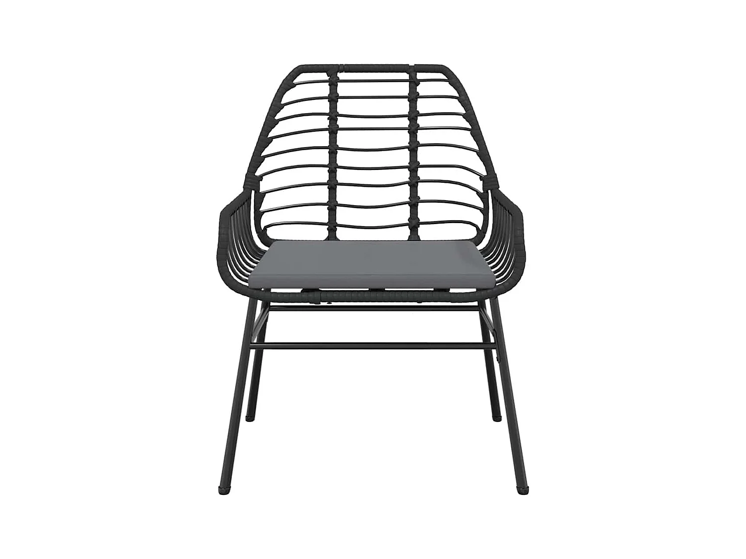 Set da Pranzo da Giardino con Cuscini 5 pz Polyrattan Vetro