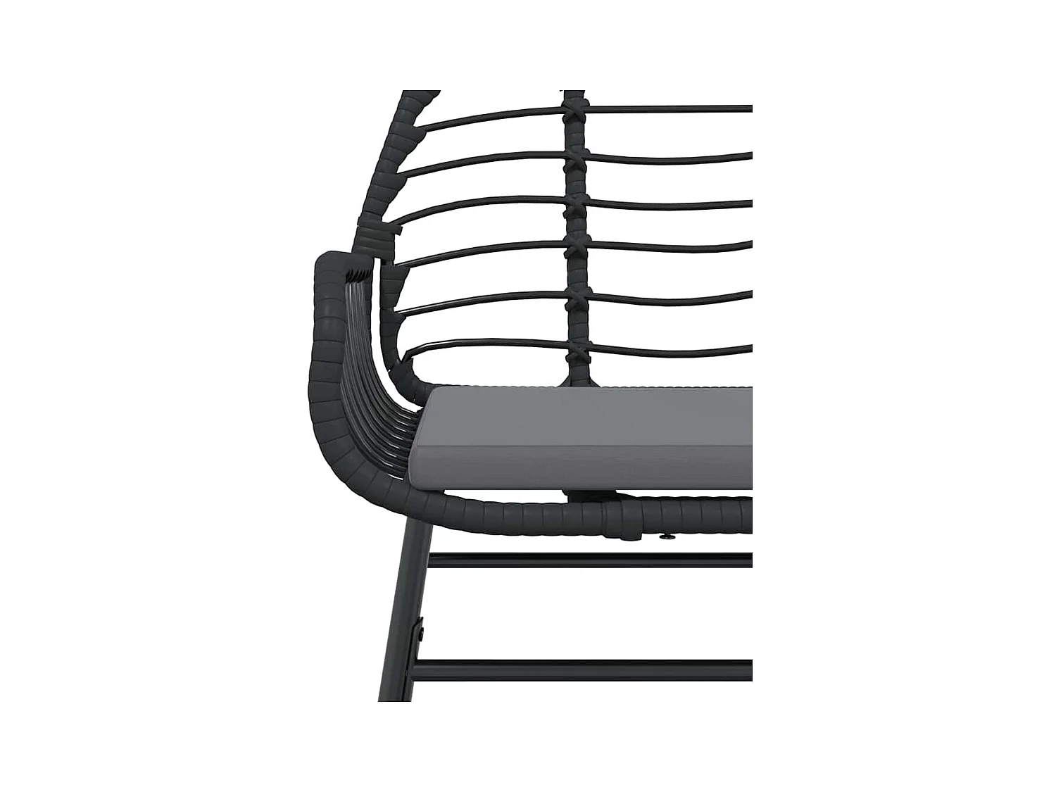 Set da Pranzo da Giardino con Cuscini 5 pz Polyrattan Vetro