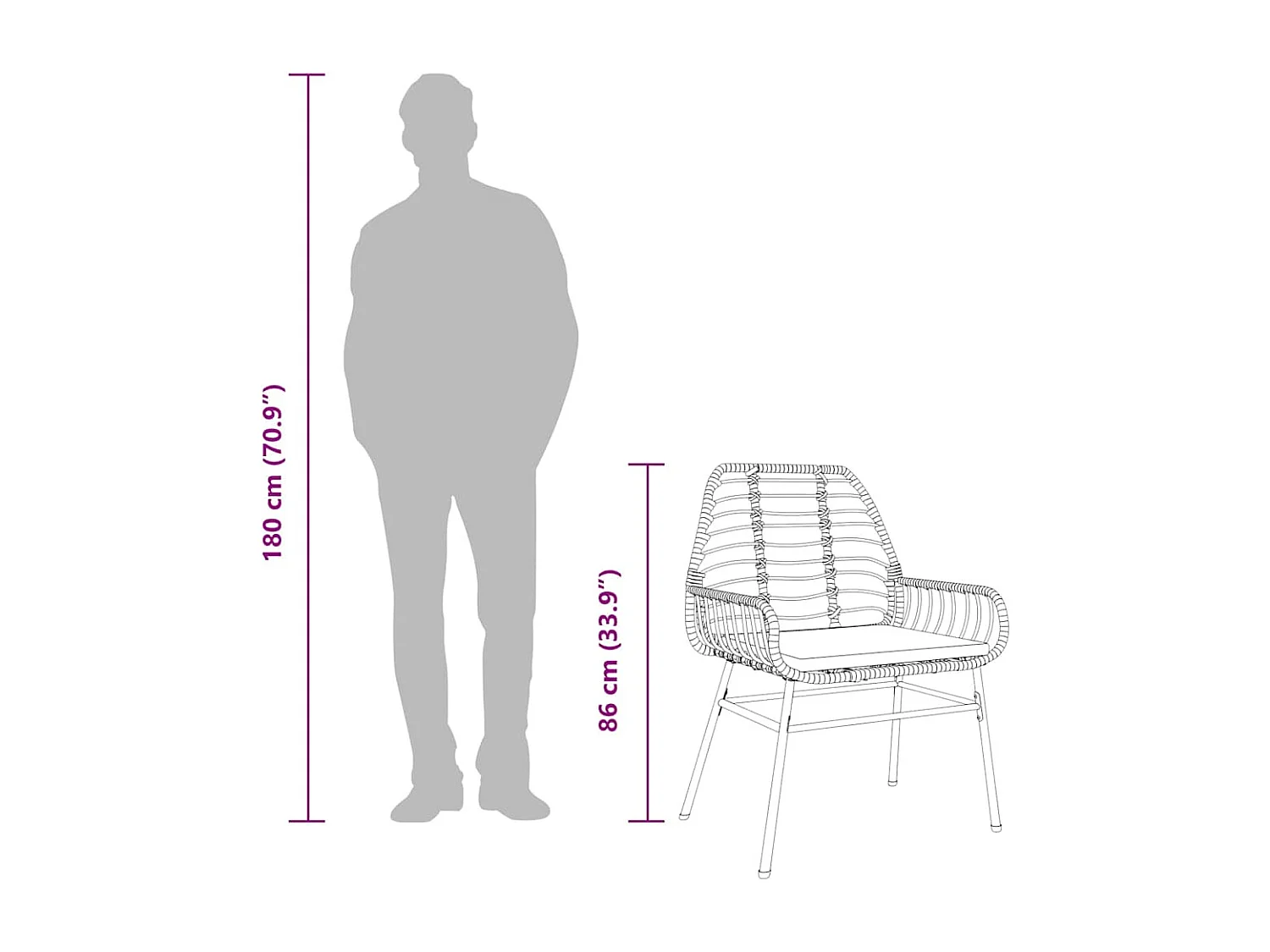 Set da Pranzo da Giardino con Cuscini 5 pz Polyrattan Vetro