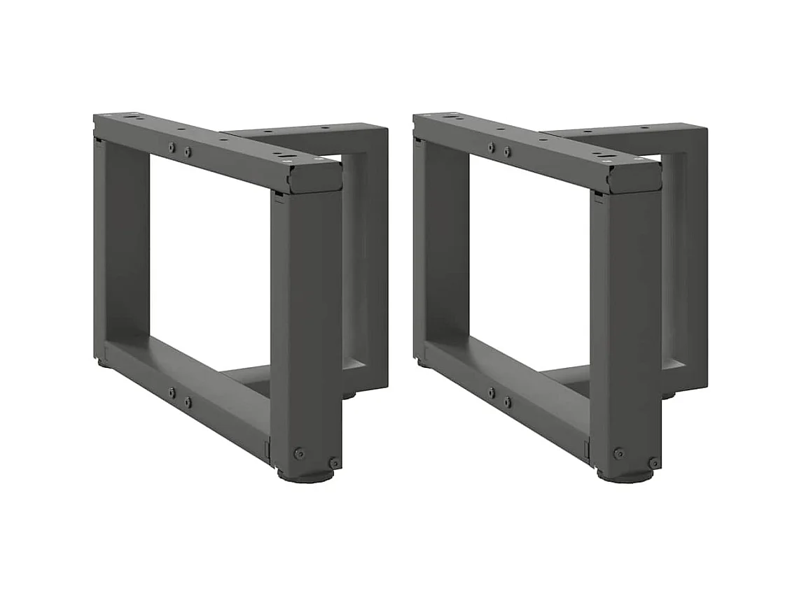Pieds de table basse en T, 2 pièces, anthracite, 40 x 25 x (30-31) cm, acier