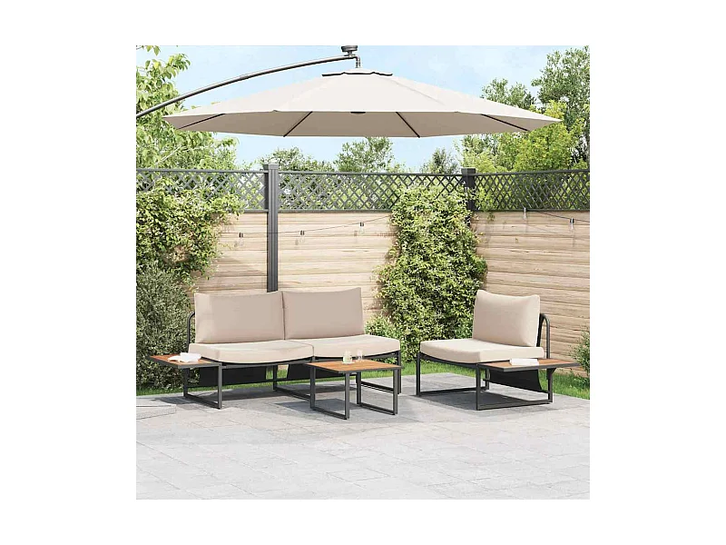 Garten Essgruppe 3 pcs Taupe Stahl