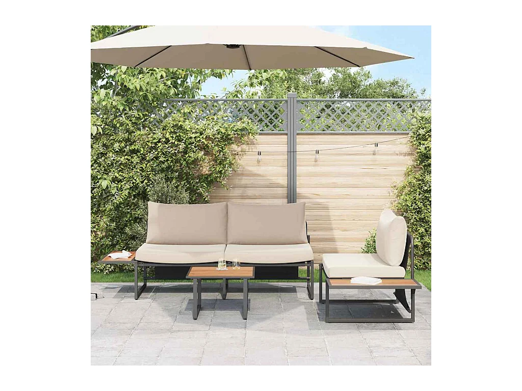 Ensemble de salle à manger pour jardin 3 pcs Taupe Acier