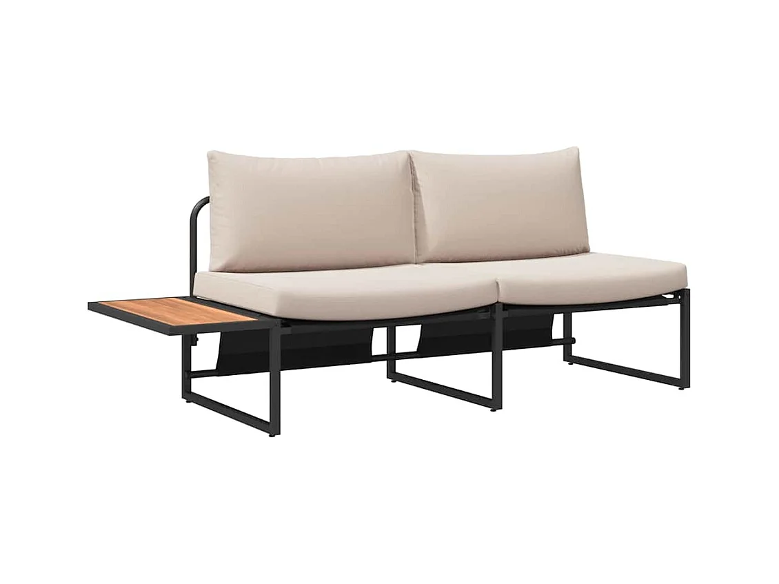 Ensemble de salle à manger pour jardin 3 pcs Taupe Acier