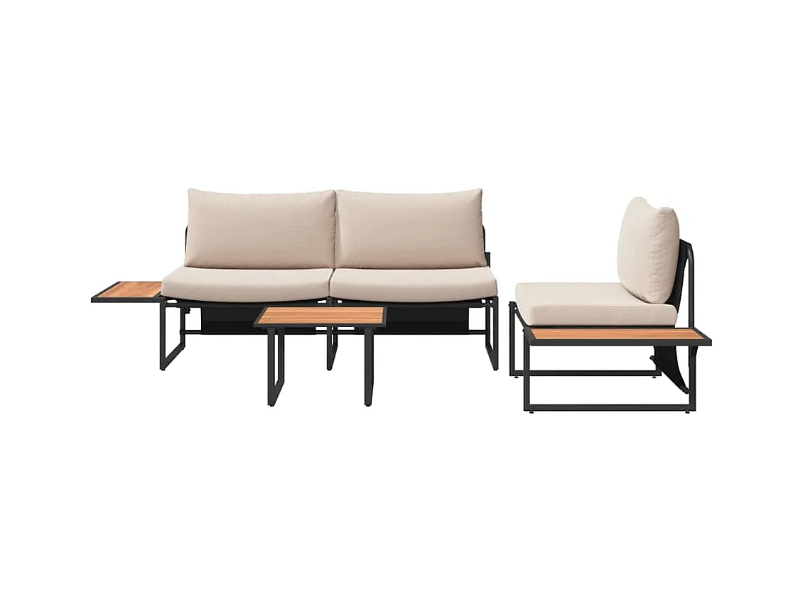 Ensemble de salle à manger pour jardin 3 pcs Taupe Acier