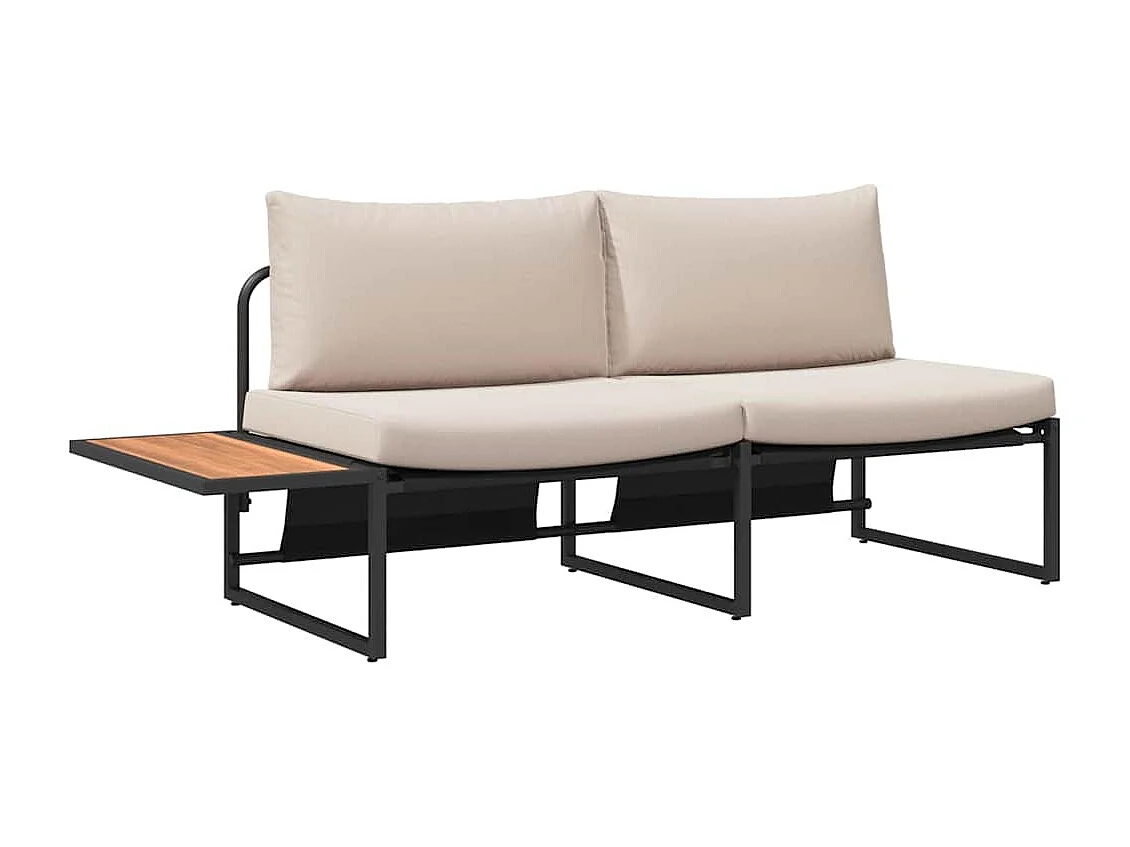 Ensemble de salle à manger pour jardin 3 pcs Taupe Acier