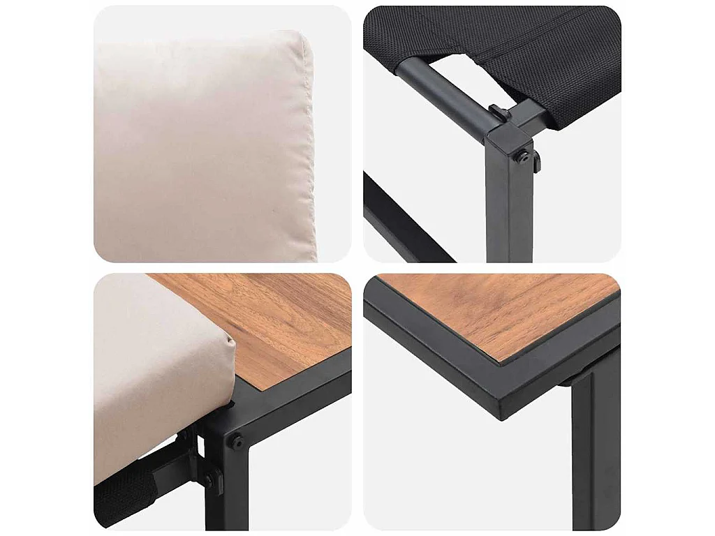 Ensemble de salle à manger pour jardin 3 pc Taupe Acier