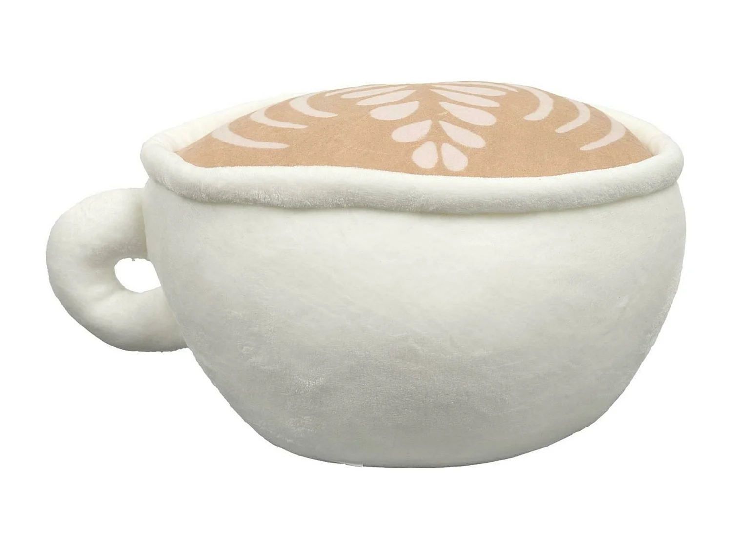 Peluche en polyester forme tasse de café collection KAWAII blanc