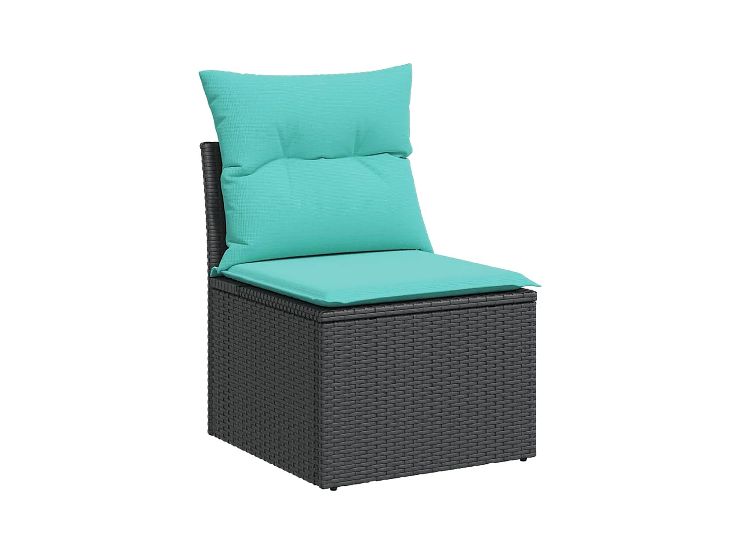 Set Divani da Giardino 7 pz con Cuscini Nero in Polyrattan