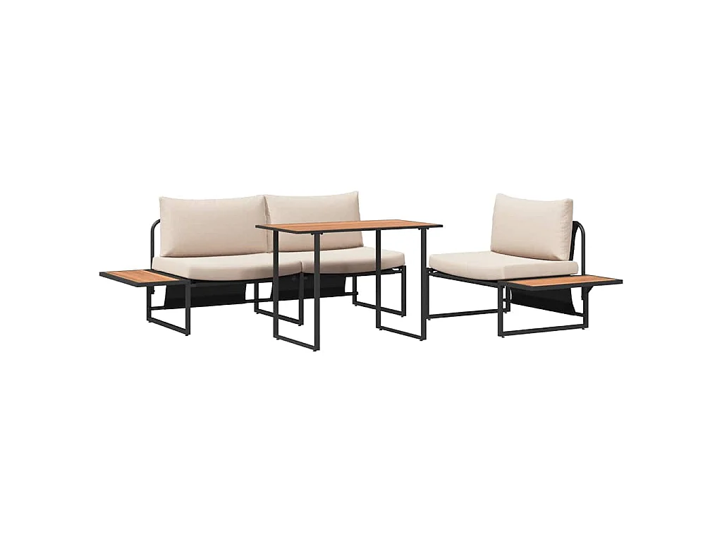 Ensemble de salle à manger pour jardin 3 pcs Taupe Acier