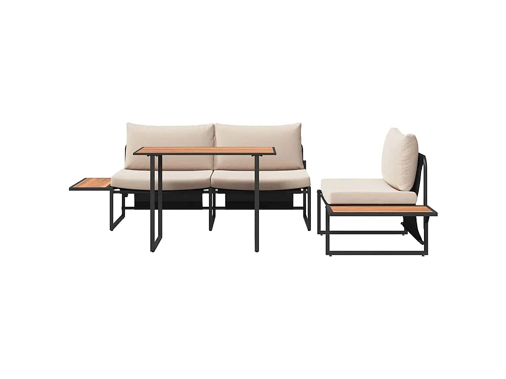 Ensemble de salle à manger pour jardin 3 pcs Taupe Acier