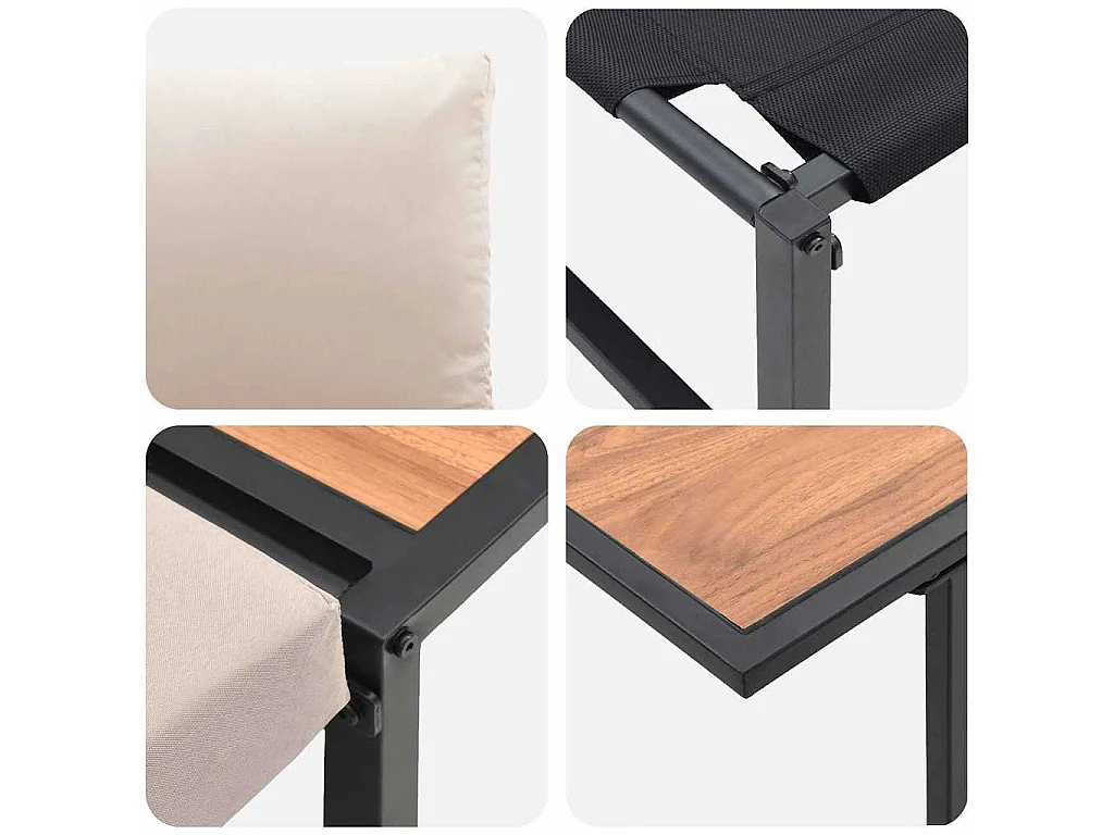 Ensemble de salle à manger pour jardin 3 pcs Taupe Acier