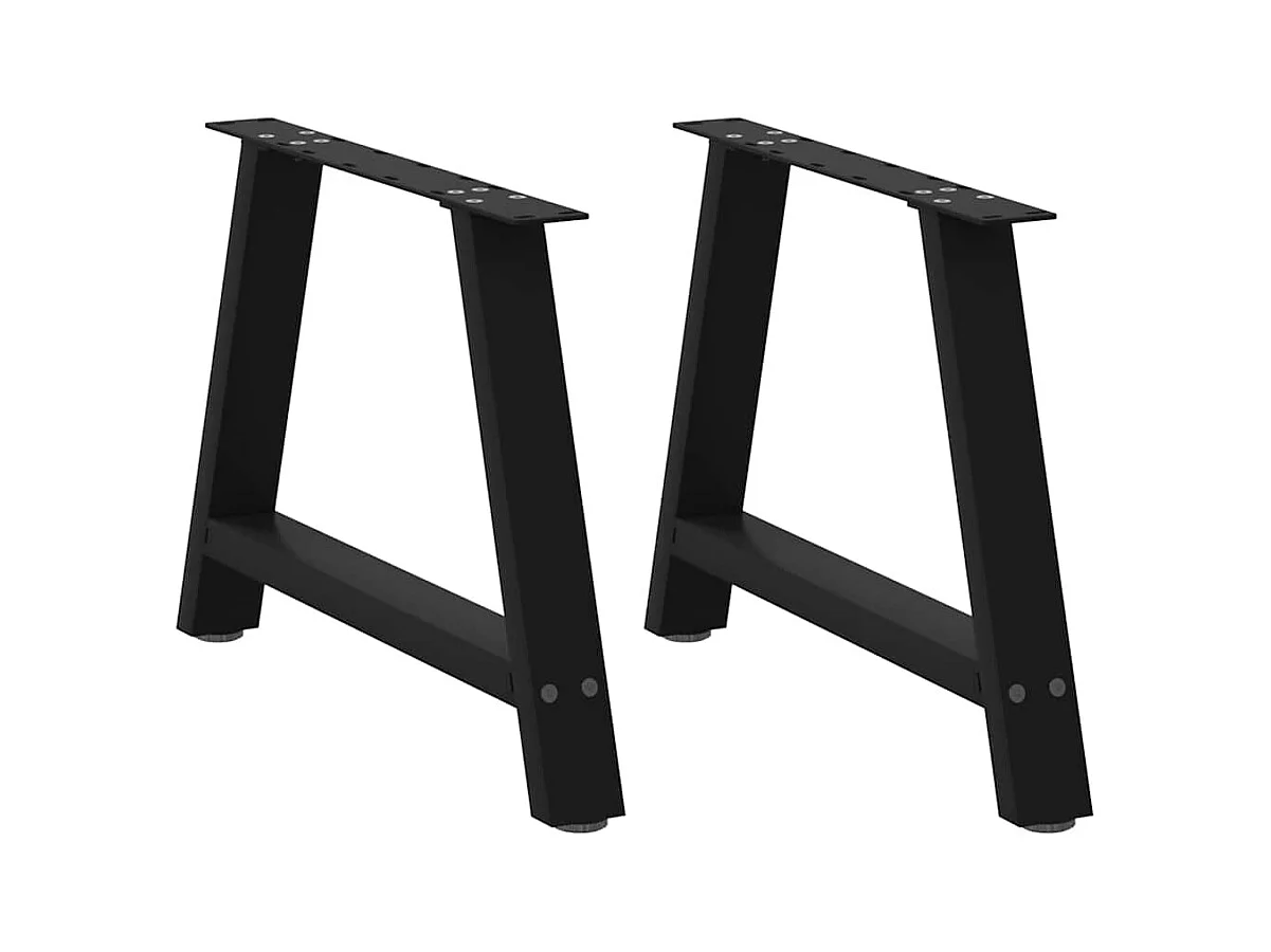 Pieds de table basse en forme de A, 2 pièces, noir, 60 x (42-43) cm, acier