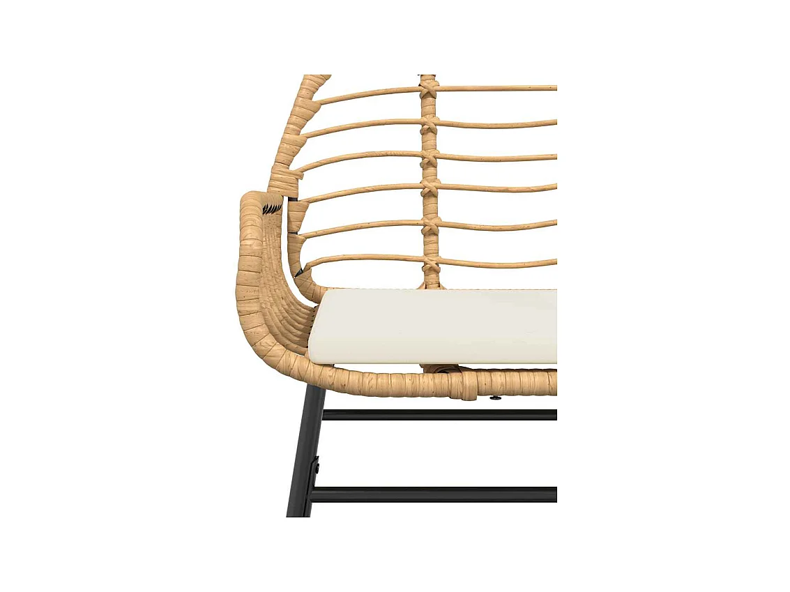 Ensemble à manger jardin coussins 3pcs marron poly rotin verre