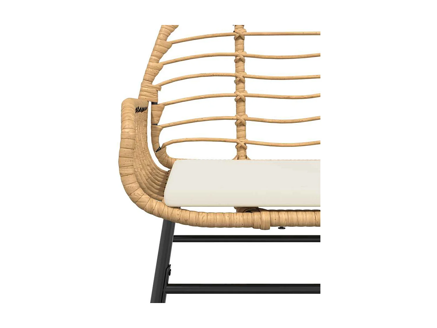 3-tlg. Garten-Essgruppe mit Kissen Braun Poly Rattan Glas