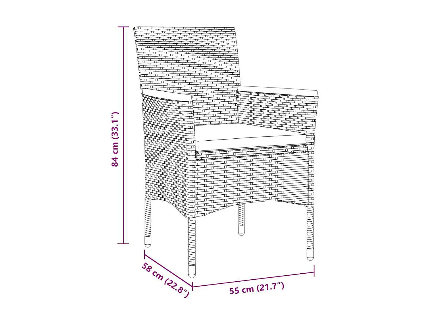 Ensemble de salle à manger pour jardin 7 pcs Noir polyrotin