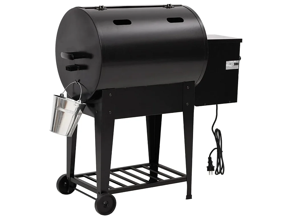 Pelletgrill mit Ablage Schwarz 94 cm Eisen