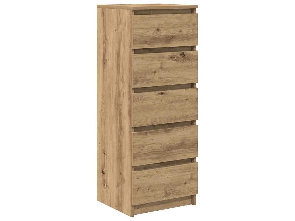 Buffet et tiroirs chêne artisanal 37,5x35x99 cm bois ingénierie