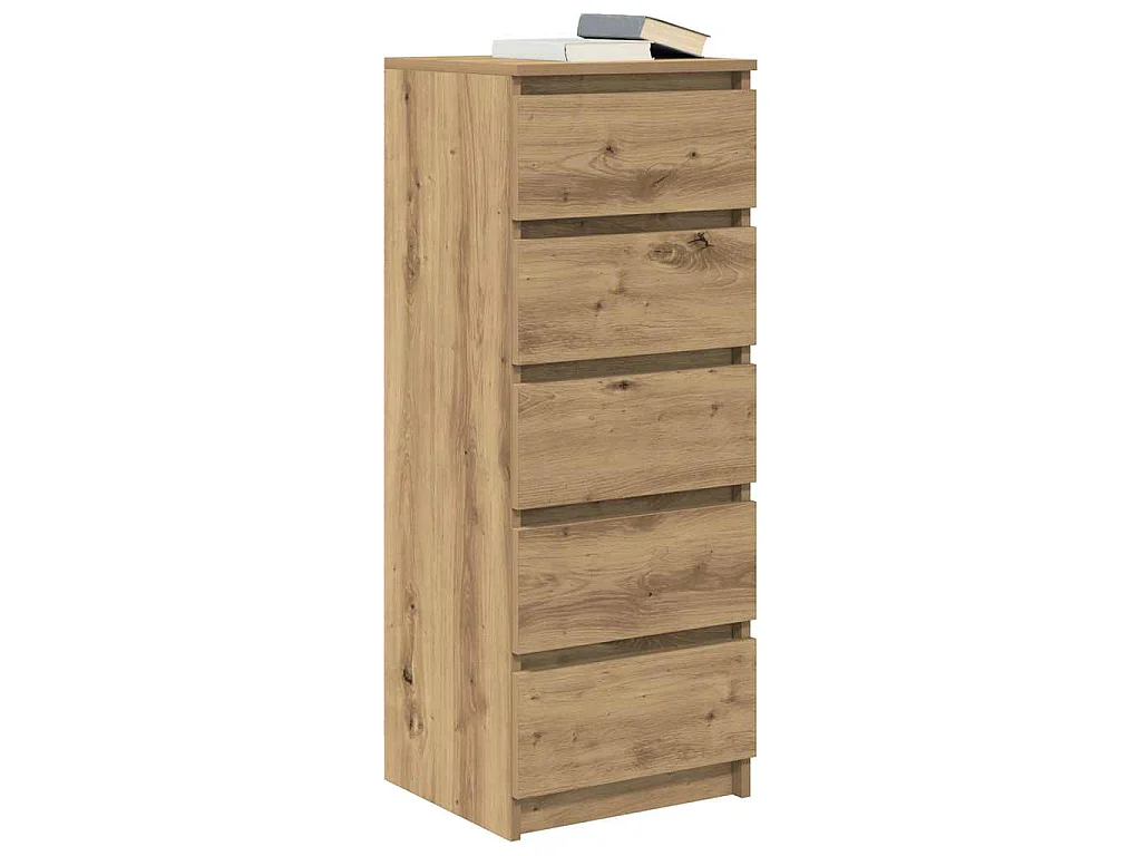 Buffet et tiroirs chêne artisanal 37,5x35x99 cm bois ingénierie