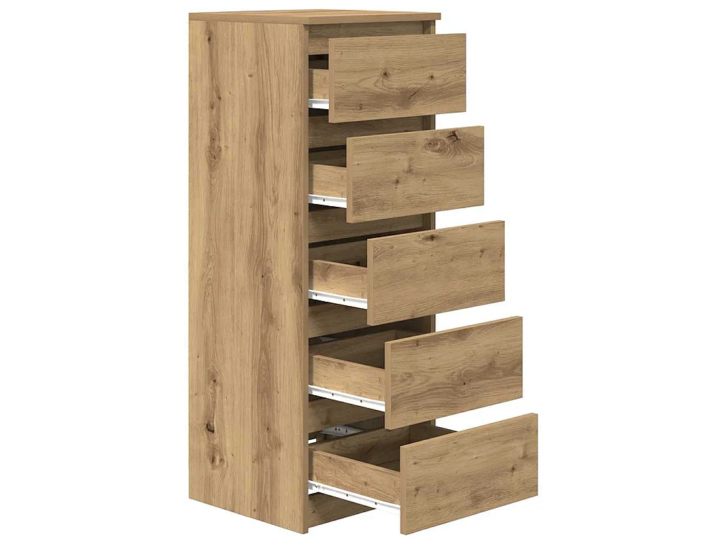 Buffet et tiroirs chêne artisanal 37,5x35x99 cm bois ingénierie