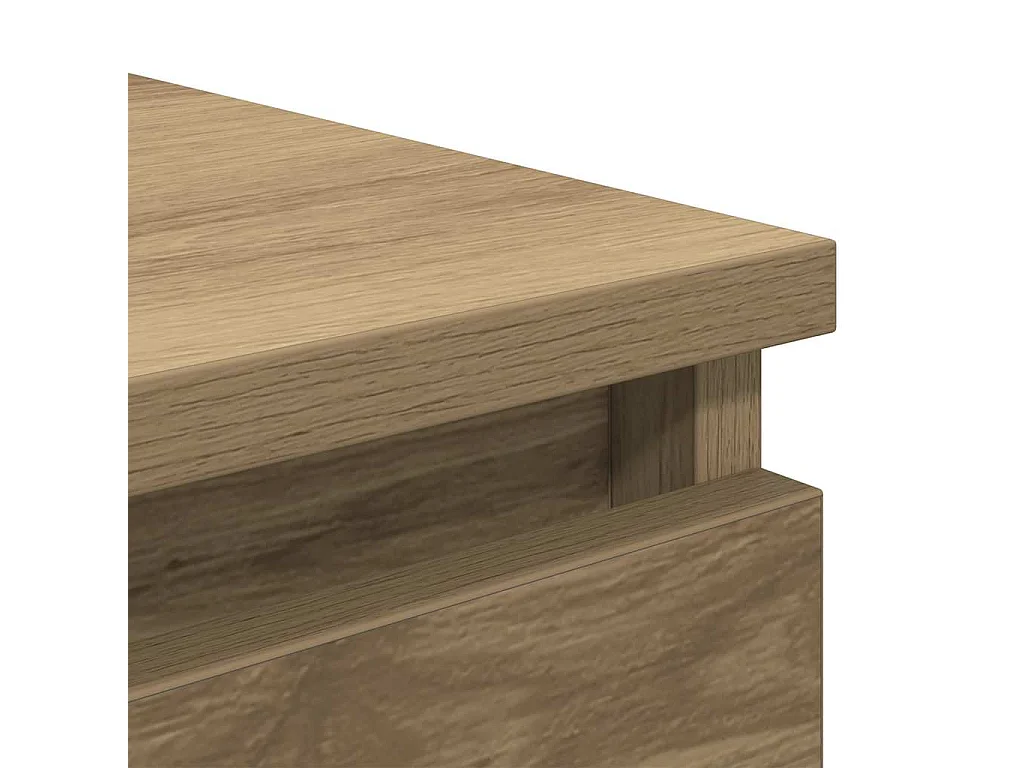 Buffet et tiroirs chêne artisanal 37,5x35x99 cm bois ingénierie
