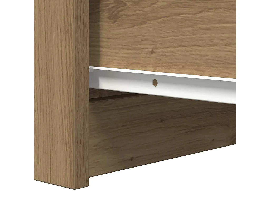 Dressoir met lades 37,5x35x99cm spaanplaat artisanaal eikenhout