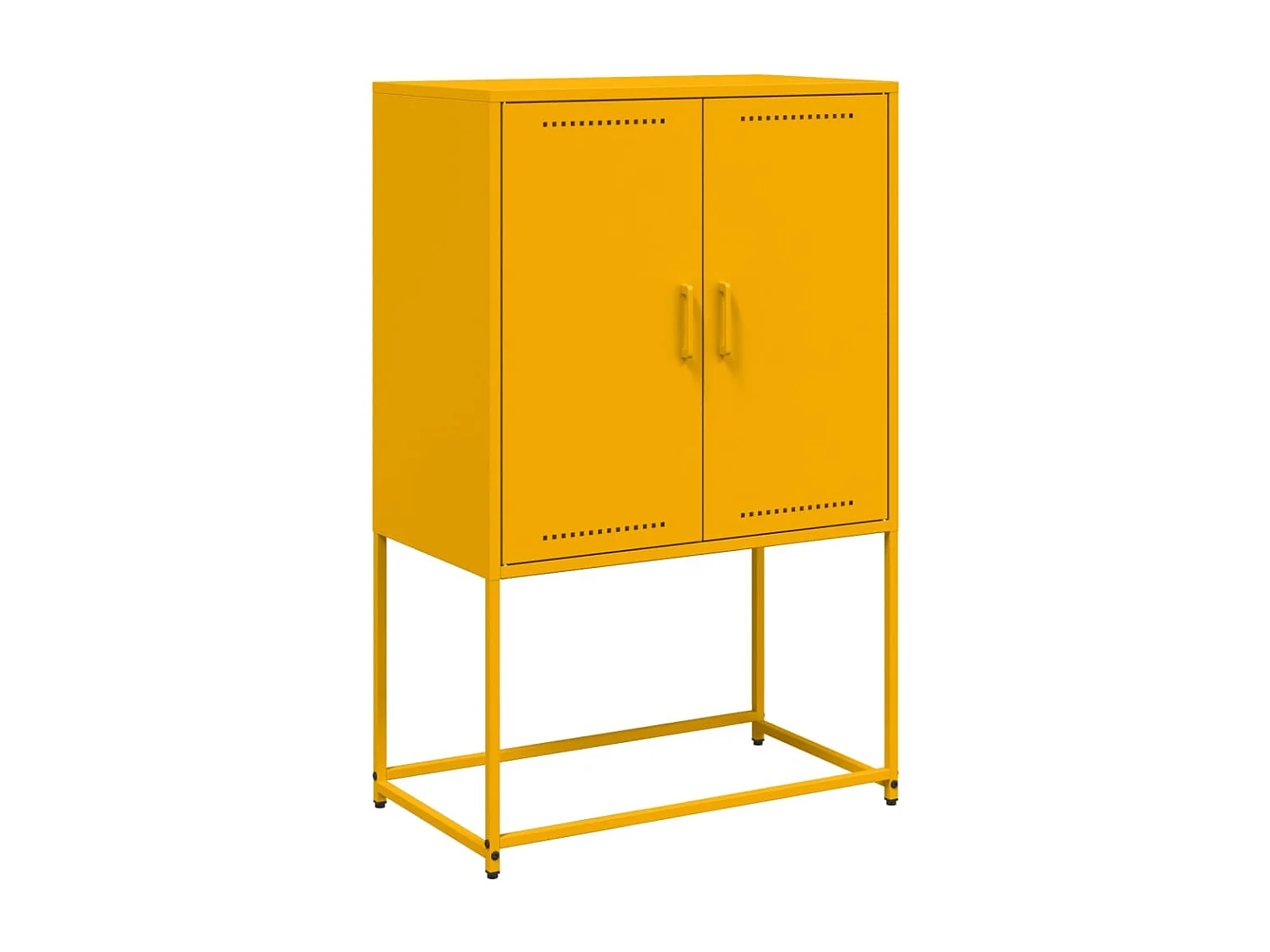 Hoge kast 68,5x38,5x107 cm staal mosterdgeel