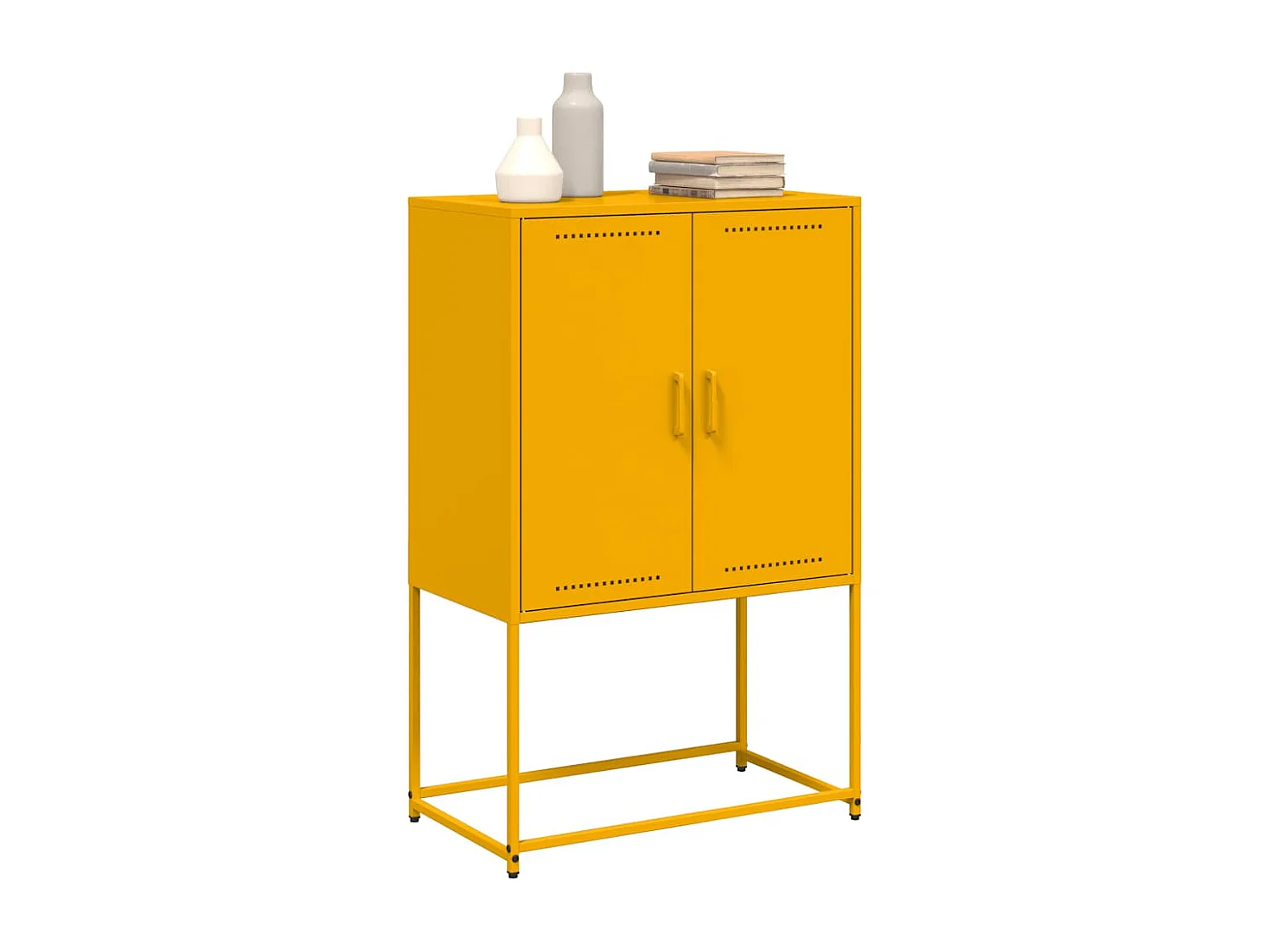Buffet haut jaune moutarde 68,5x38,5x107 cm acier