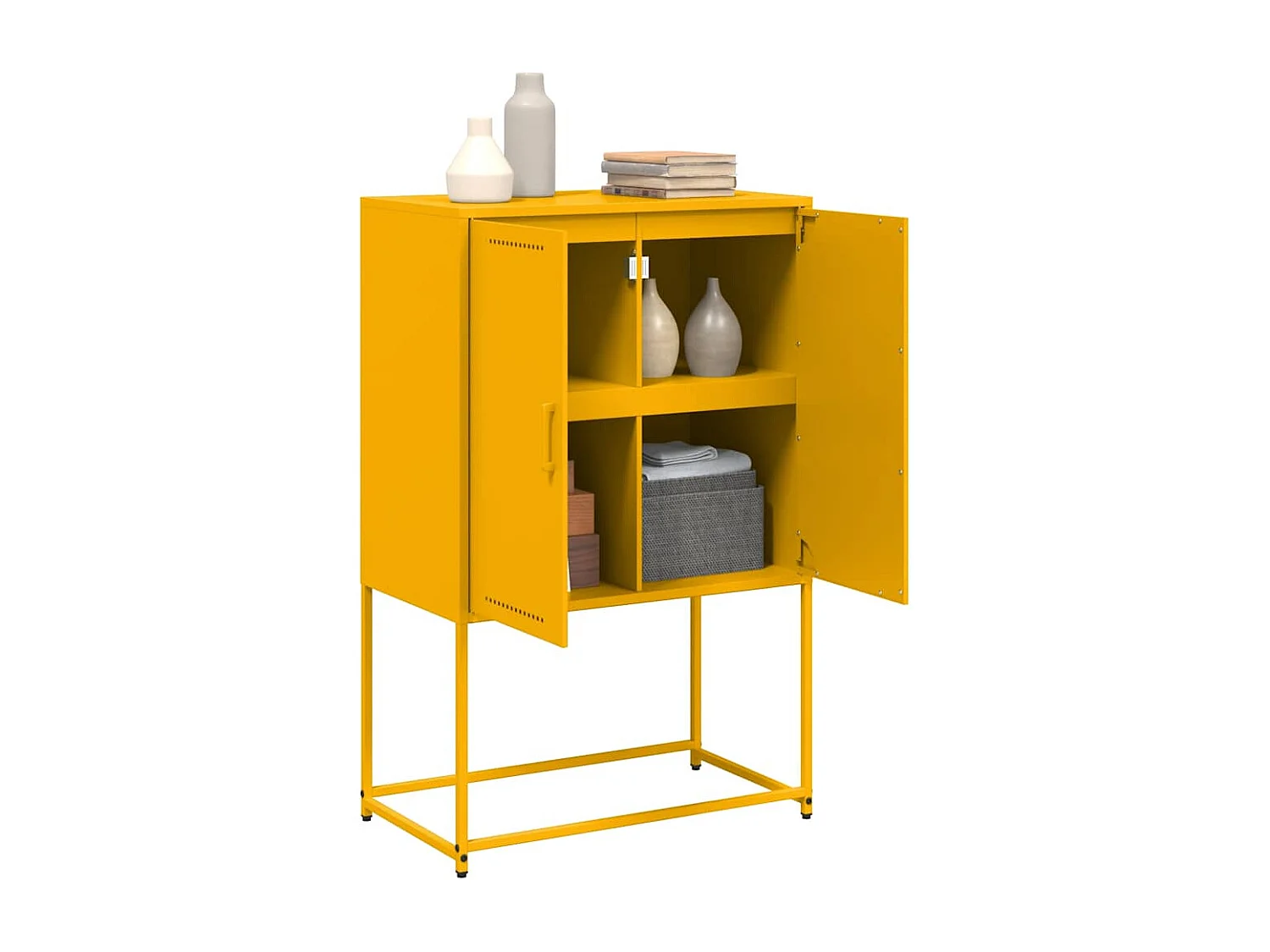 Buffet haut jaune moutarde 68,5x38,5x107 cm acier