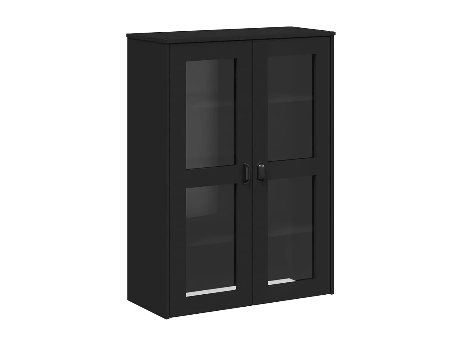 Credenza VIKEN Nera 80x40x190 cm in Legno Massello di Pino