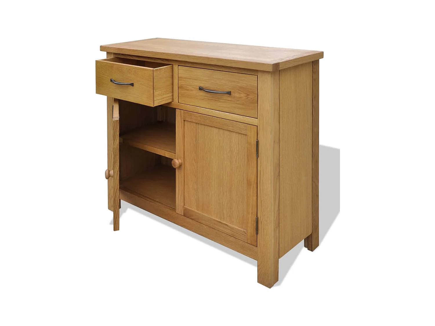 Sideboard 90x33,5x83 cm Massivholz Eiche