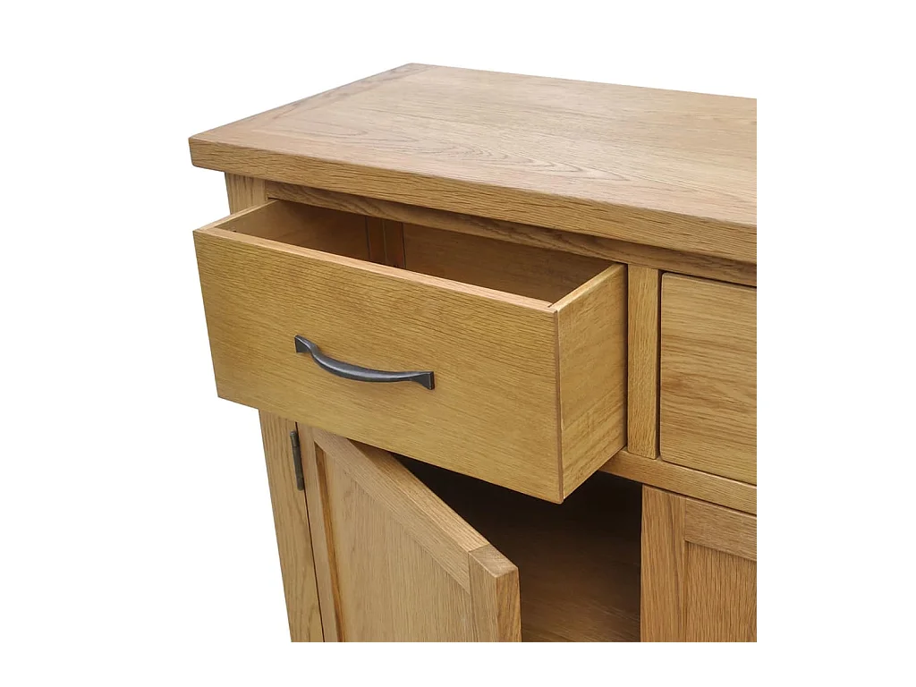 Sideboard 90x33,5x83 cm Massivholz Eiche