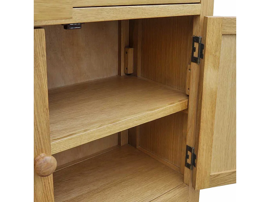 Aparador de madera maciza de roble 90x33,5x83 cm