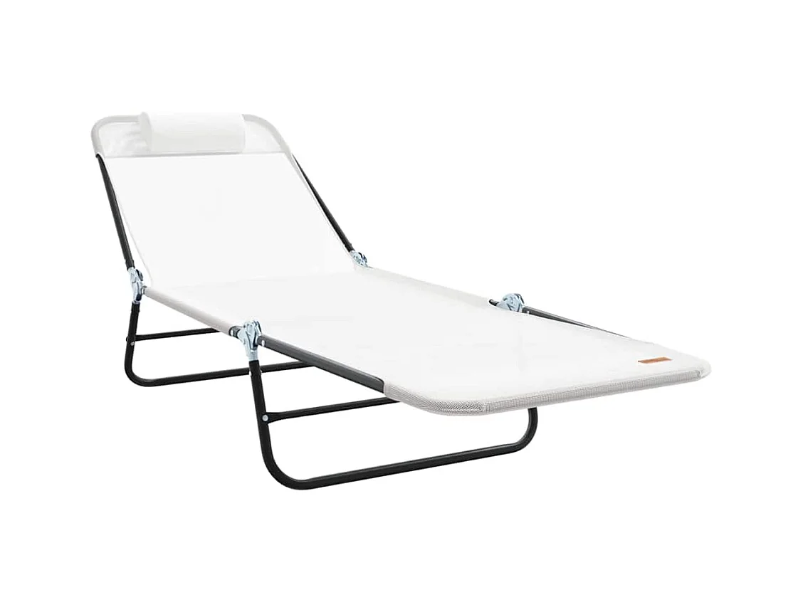 Klappbare Sonnenliege 2 pcs Creme 182 x 55 x 85,5 cm Textilene