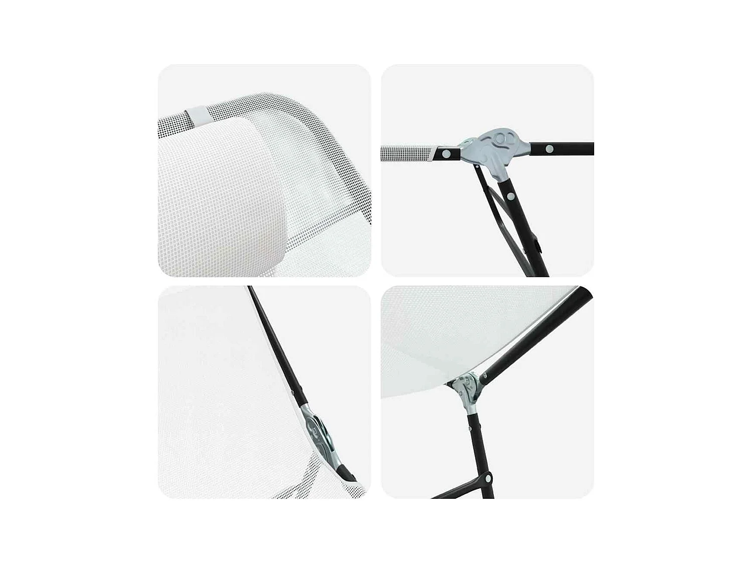 Klappbare Sonnenliege 2 pcs Creme 182 x 55 x 85,5 cm Textilene