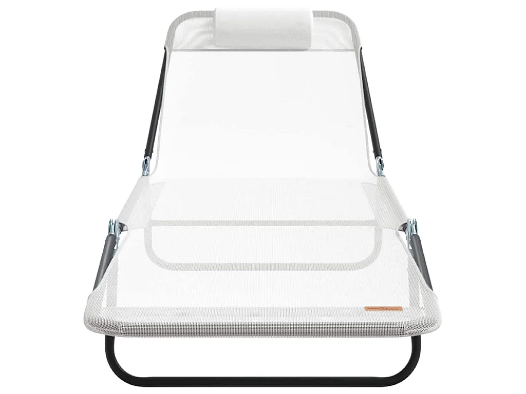 Chaise longue pliante 2 pcs Crème 182 x 55 x 85,5 cm Textilène