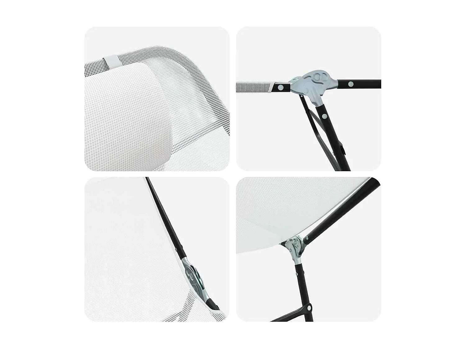 Chaise longue pliante 2 pcs Crème 182 x 55 x 85,5 cm Textilène