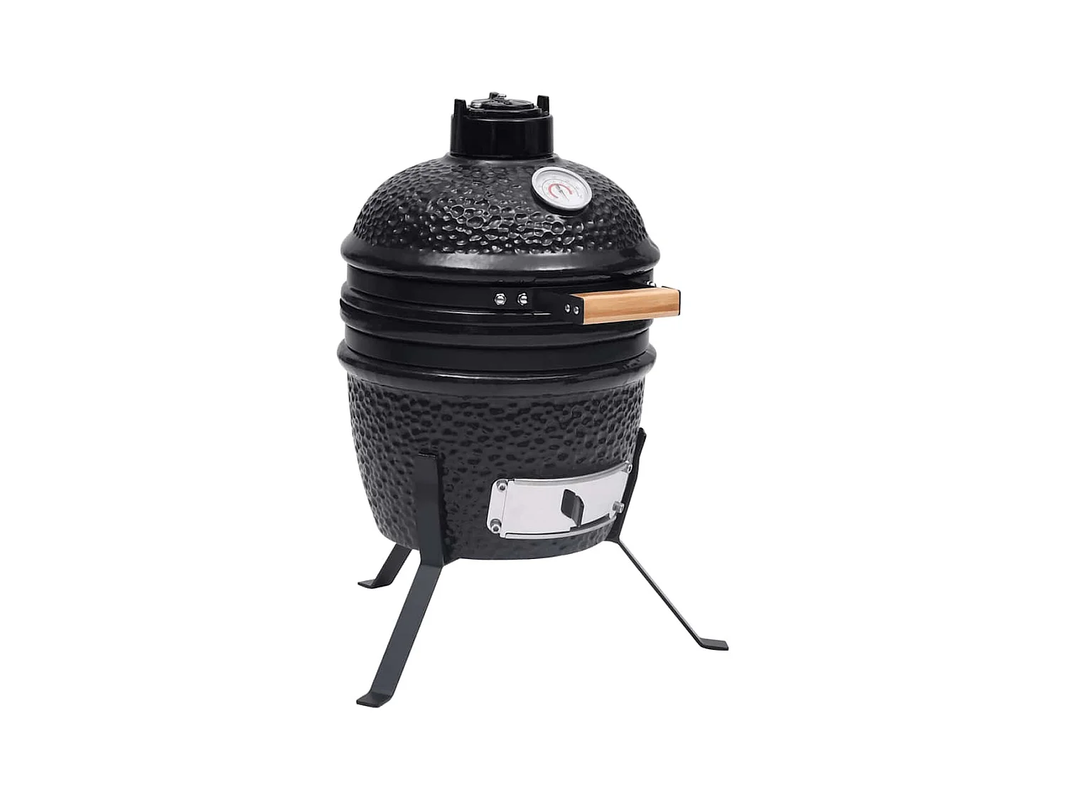 Barbecue à fumoir Kamado 2-en-1 Céramique 56 cm Noir