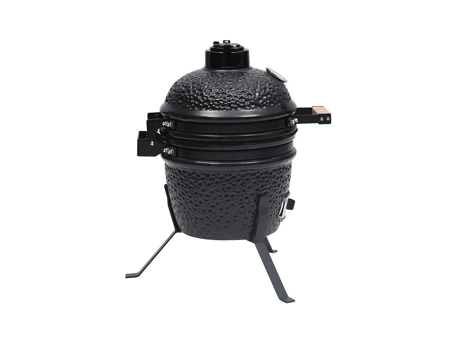 Barbecue à fumoir Kamado 2-en-1 Céramique 56 cm Noir