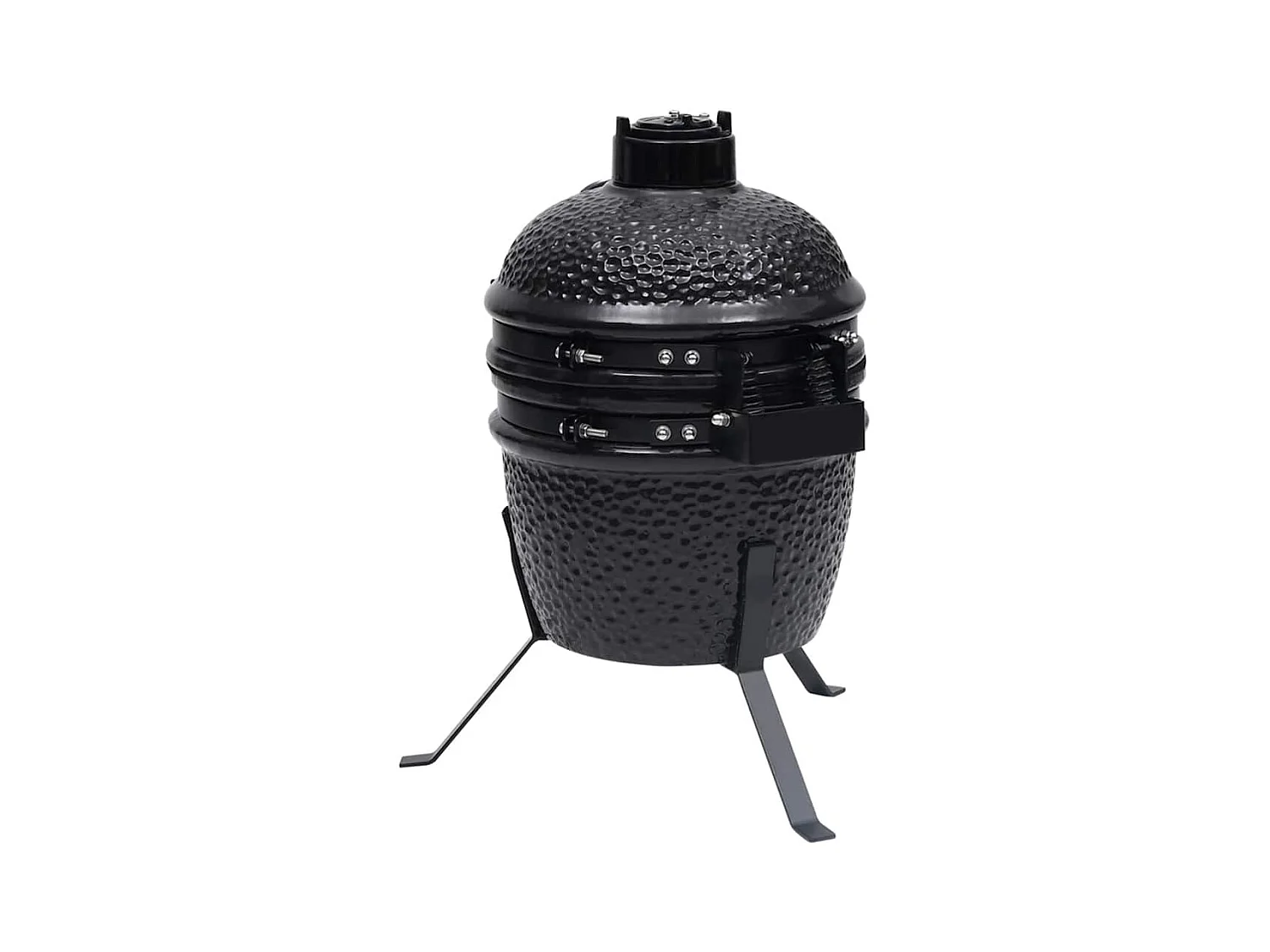 Barbecue à fumoir Kamado 2-en-1 Céramique 56 cm Noir