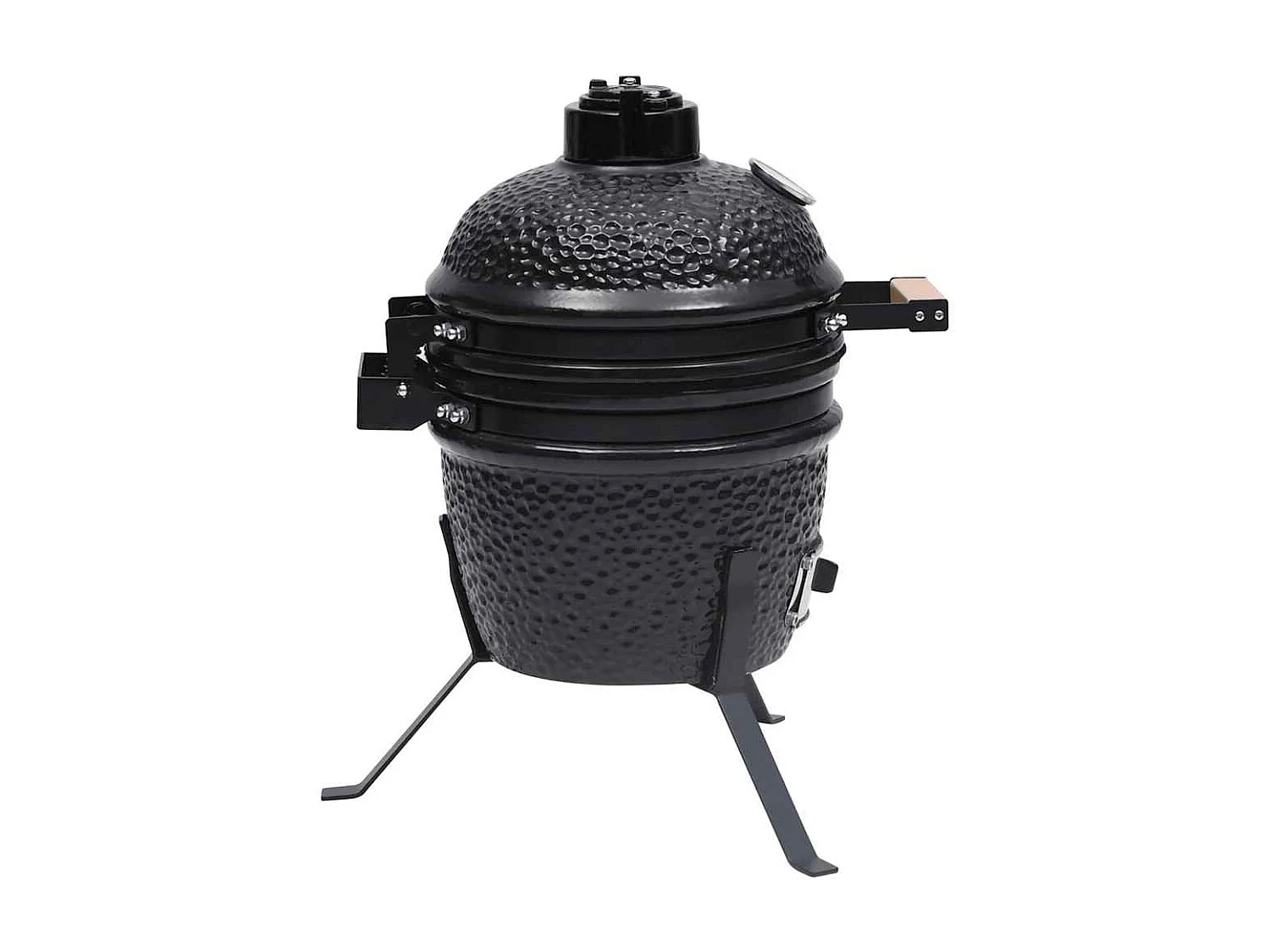 2-in-1 Kamado-Grill Smoker Keramik 56 cm Schwarz
