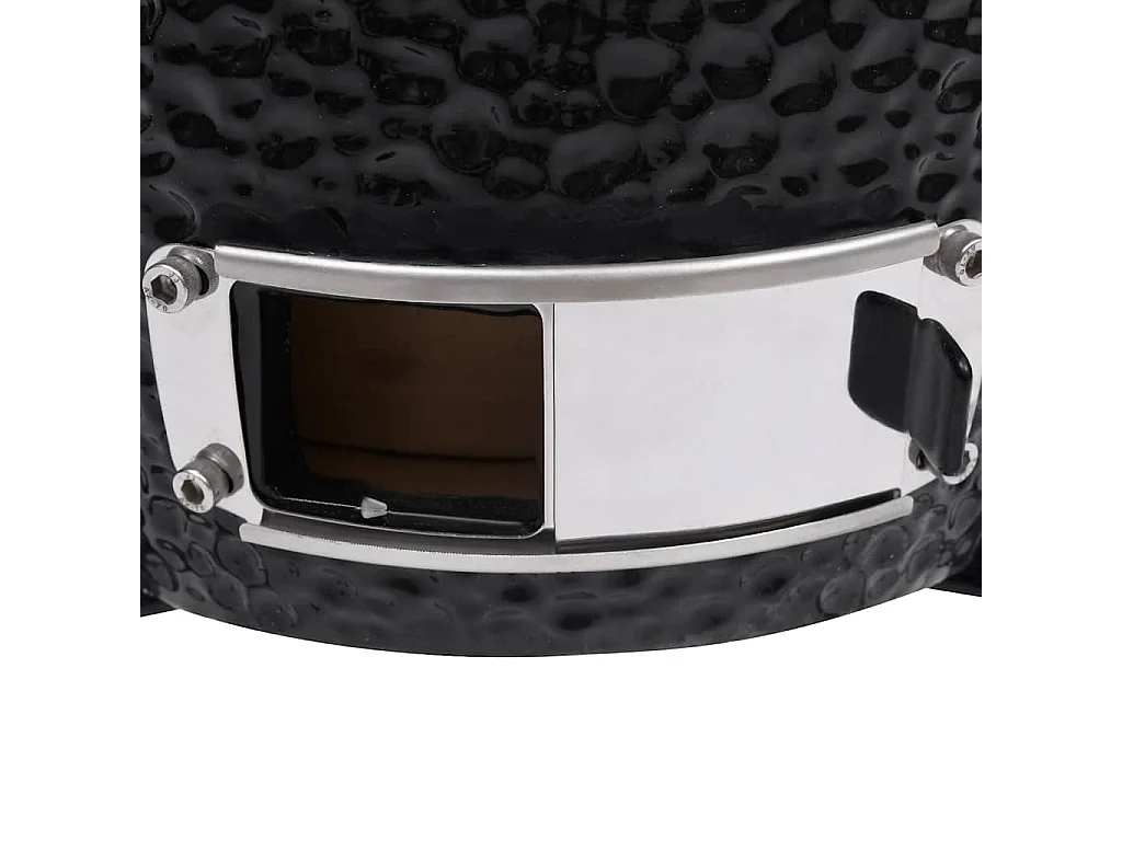 Kamado barbecue 2-in-1 56 cm keramiek zwart