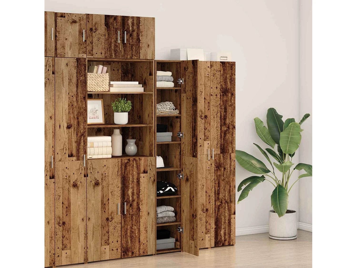 Haut Armoire Bois ancien 30 x 42,5 x 185 cm