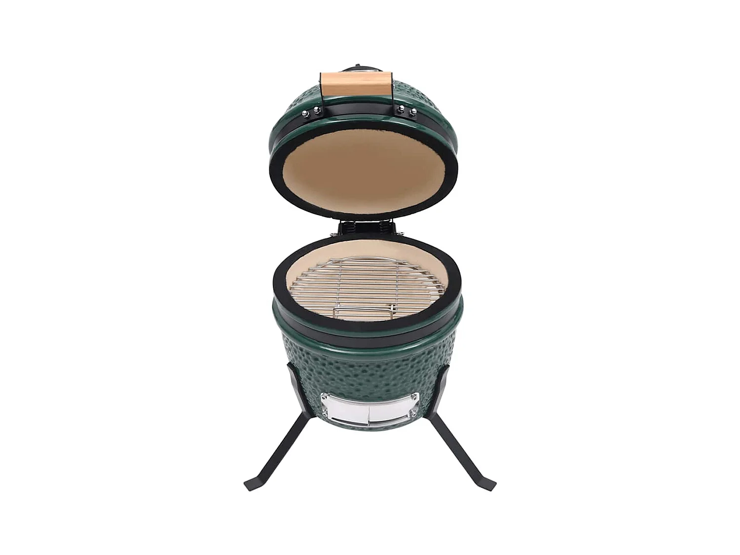 Barbecue à fumoir Kamado 2-en-1 Céramique 56 cm Vert