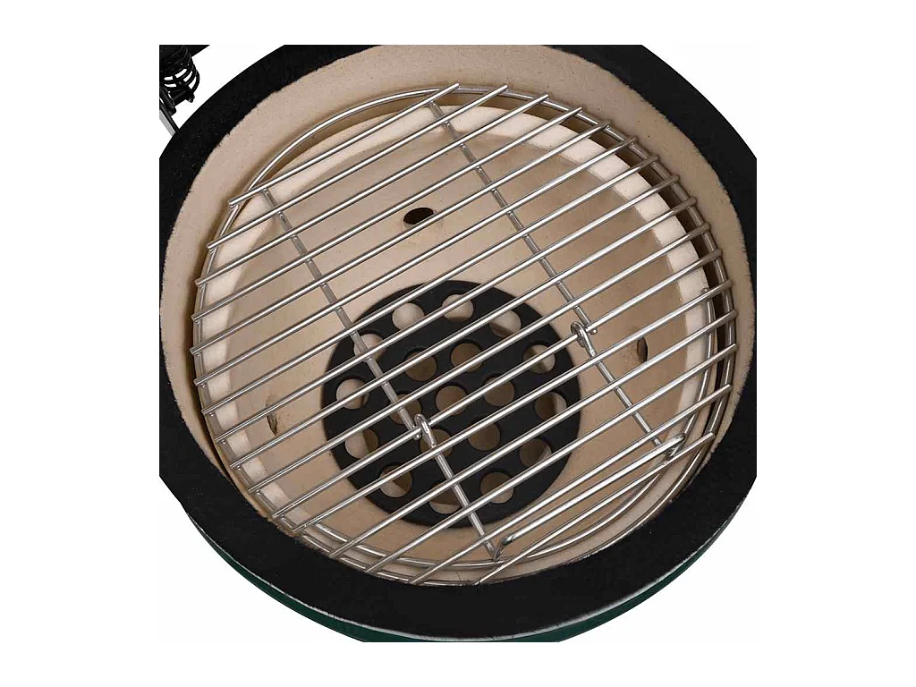 Barbecue à fumoir Kamado 2-en-1 Céramique 56 cm Vert