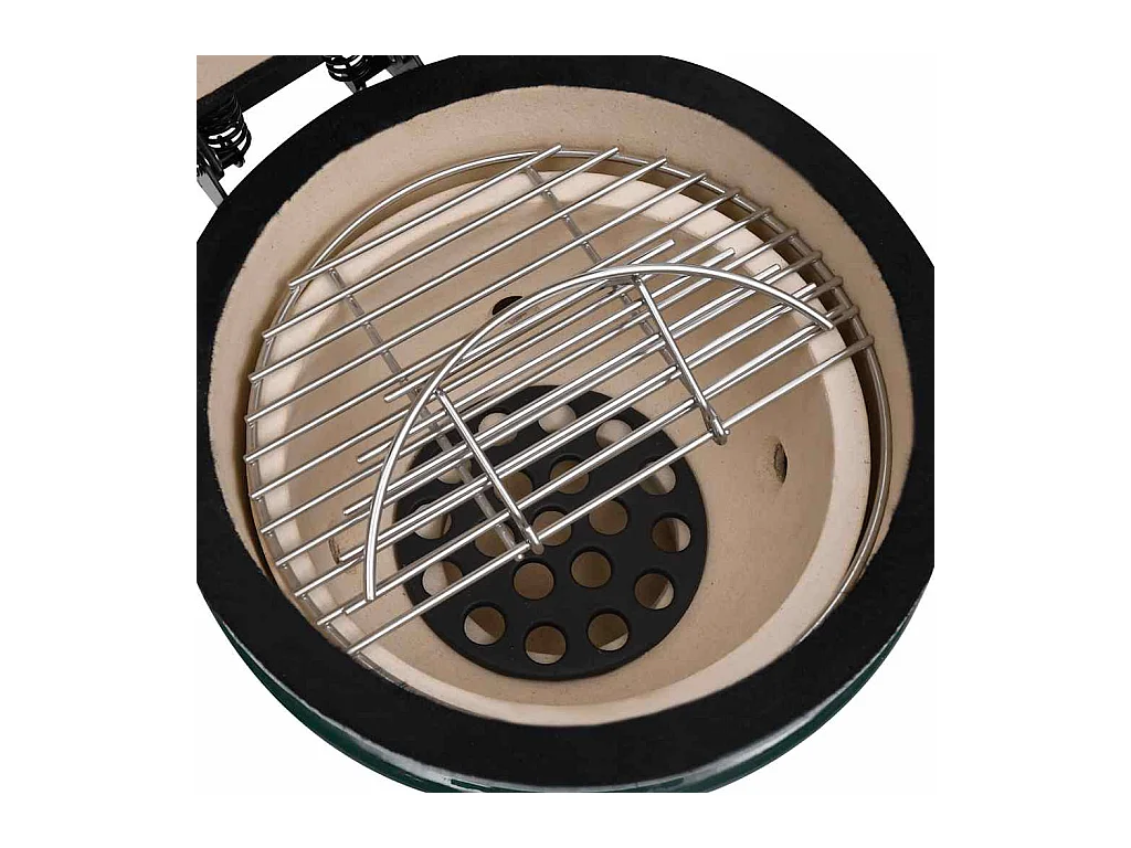 Barbecue à fumoir Kamado 2-en-1 Céramique 56 cm Vert