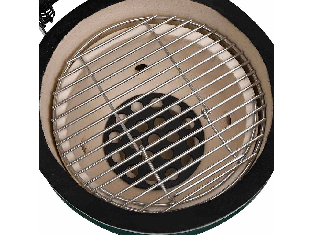 Churrasqueira/defumador Kamado 2-em-1 cerâmica 56 cm verde